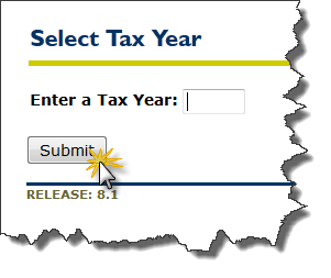 image of selecting a tax year