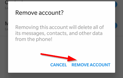 Confirm Remove Account