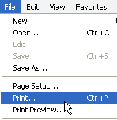 Graphic of the File - Print steps