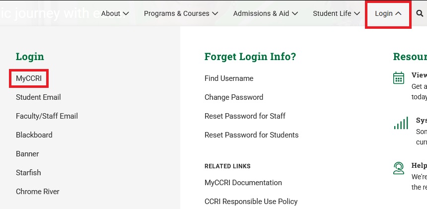 CCRI Login