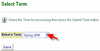 image of the Select Term option