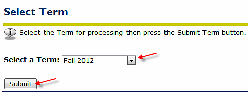 image of selecting the term
