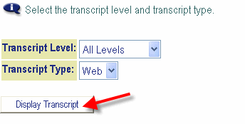 graphic of the display transcript button