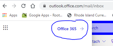 example of where to click for Office 365