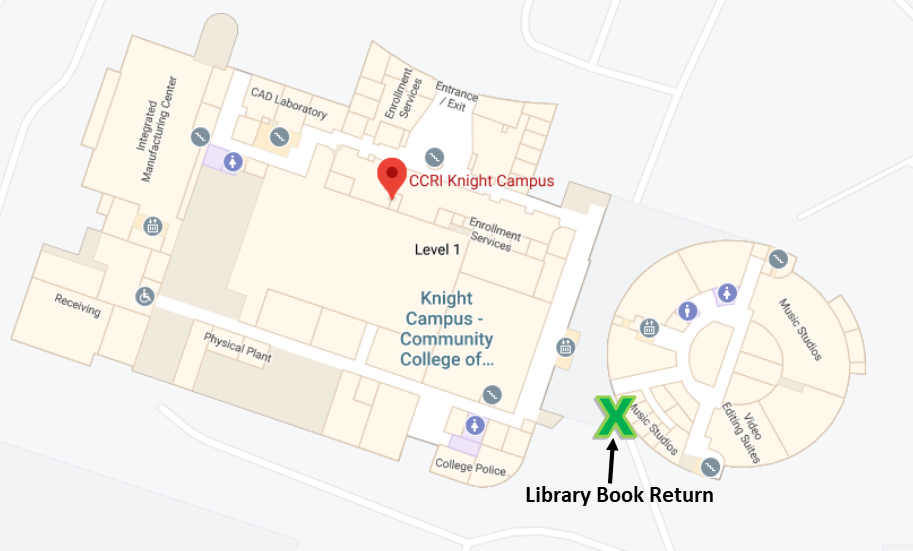 Location of Warwick Library Book Return