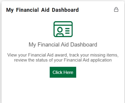 Financial Aid Box in MyCCRI