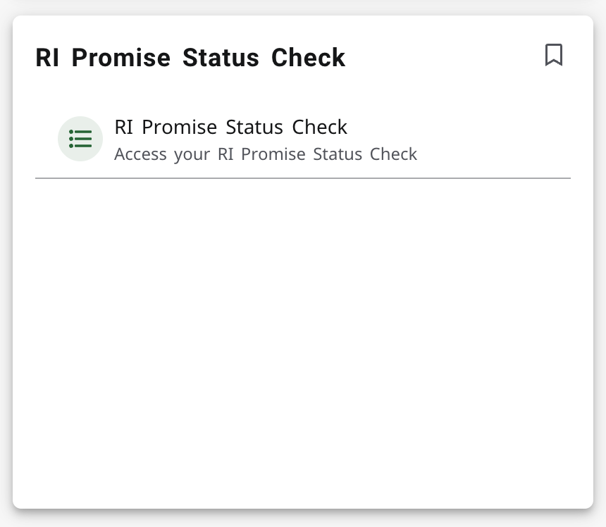 Status Check for RI Promise